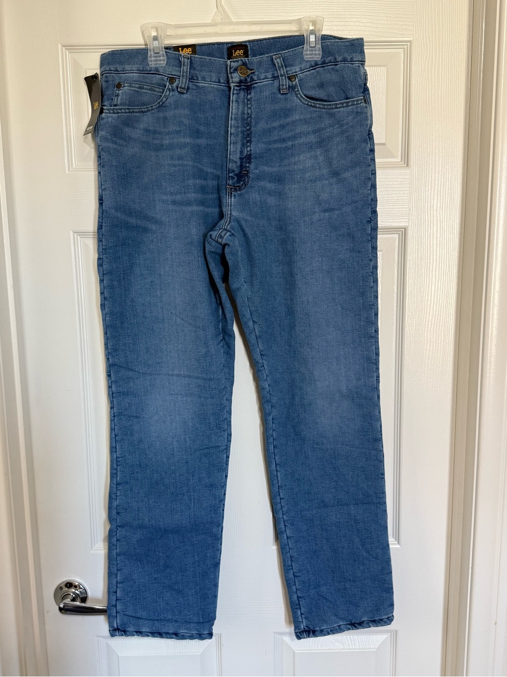 Lee Fleece Lined Straight Leg Jeans 34x32 Coast Wash NWT